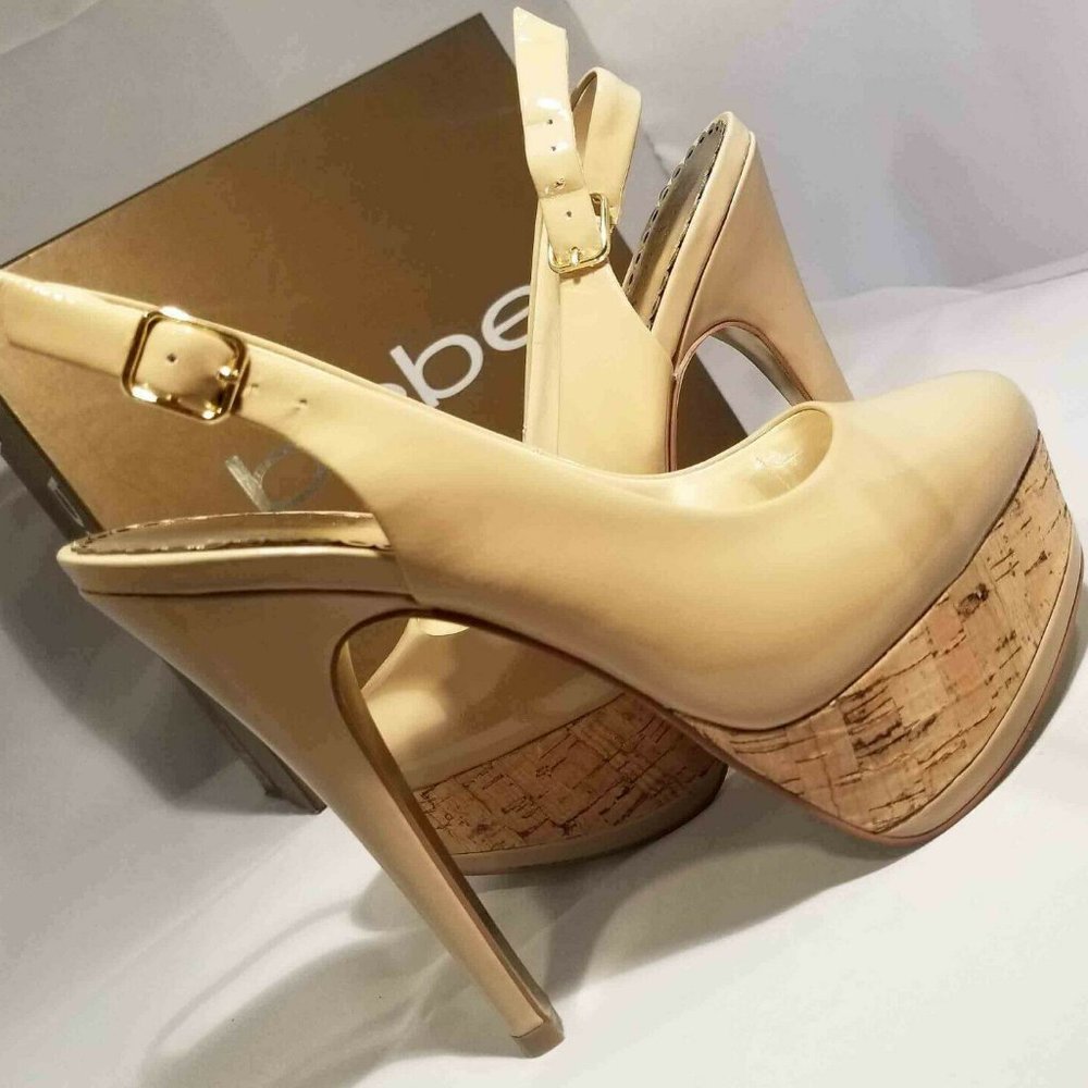 Bebe Betty High Heel Slingback in Nude NIB!